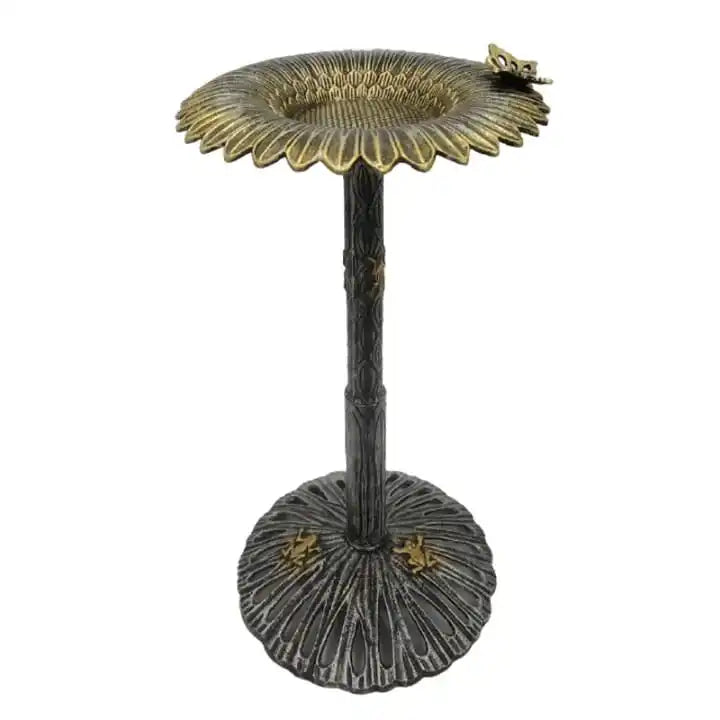 Solar Glass Cardinal Bird Bath Stake Red Floral Design Lighted Outdoor Garden Birdbath Wild Bird Feeder Landscape Yard Art Piece