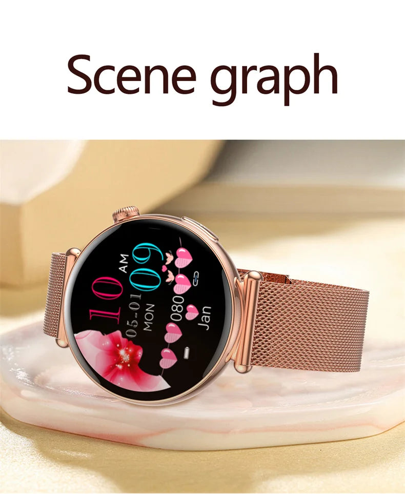 ECG Smart Watch Women 1.32inch AMOLED Screen Sport Watch Blood Pressure Micro physical examination AI dial SmartWatch For Women