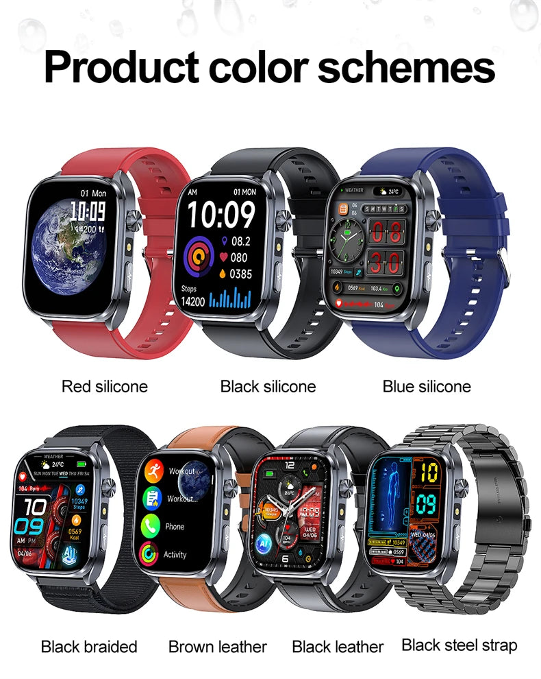 2026 New AI-GPT Health Diagosis Smart Watch Men ECG Blood Pressure Blood Oxygen Lipid Uric Acid Health Analysis Smart Bracelet