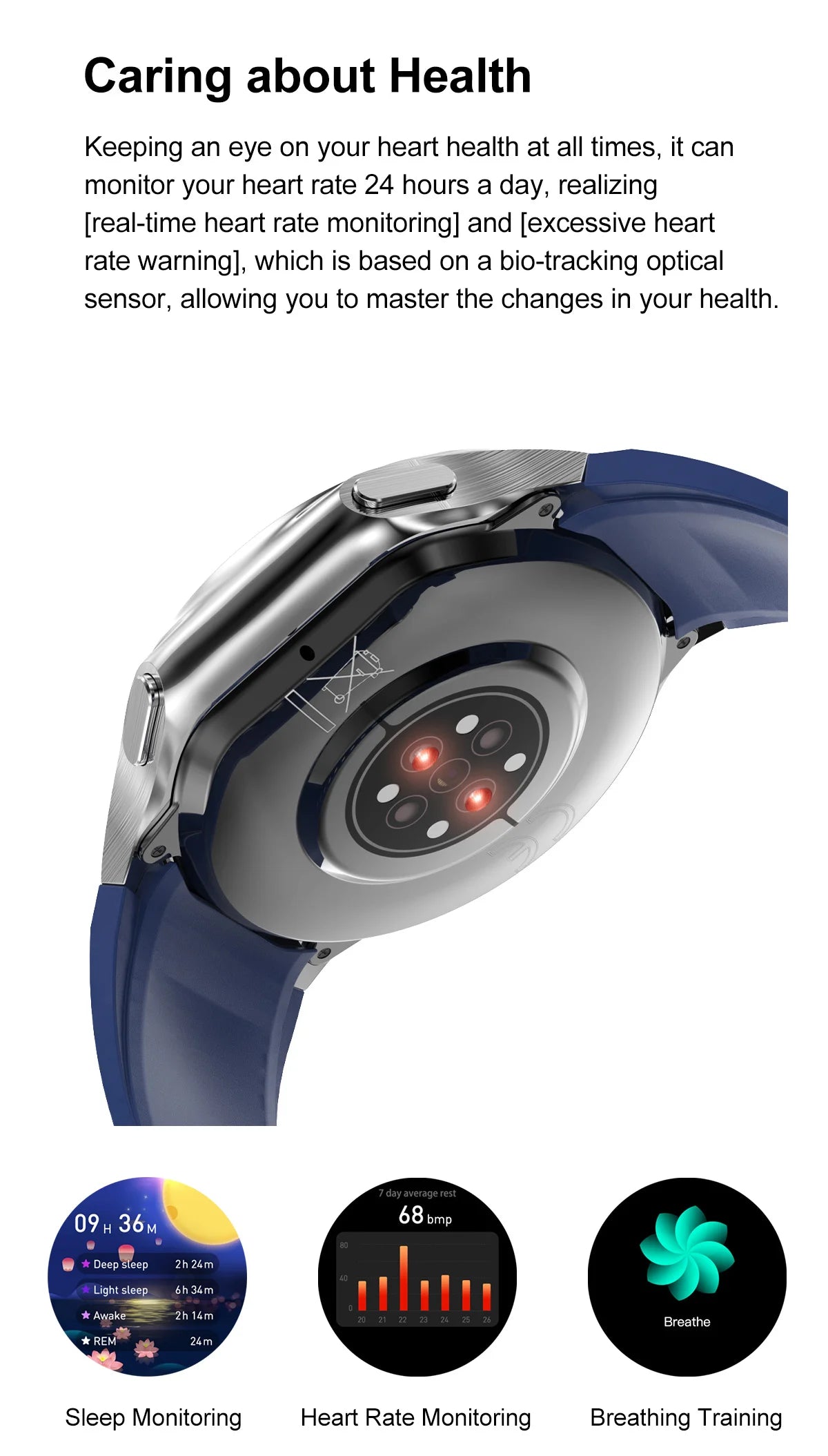 2025 New Smart Watch Bluetooth Call Watch Sleep Heart Rate Detection Smart Watches Blood Oxygen Monitor Activity Tracker Compass