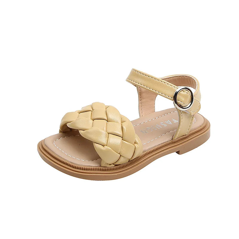 Girls Summer Flat Sandals — Breathable, Soft Sole, Beach & Party Shoes