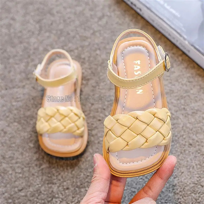 Girls Summer Flat Sandals — Breathable, Soft Sole, Beach & Party Shoes