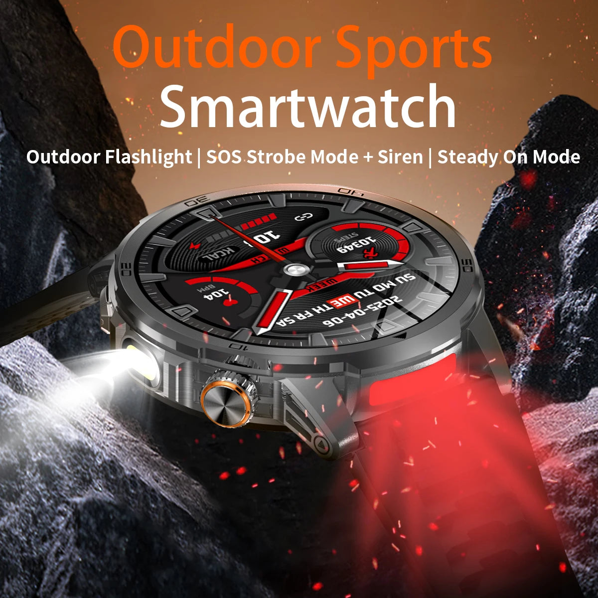 2026 New Outdoor Military Smart Watch For Men 1.85" AMOLED 1000mAh Battery IP69K Swim Flashlight Heart Rate Wireless Call Watchs