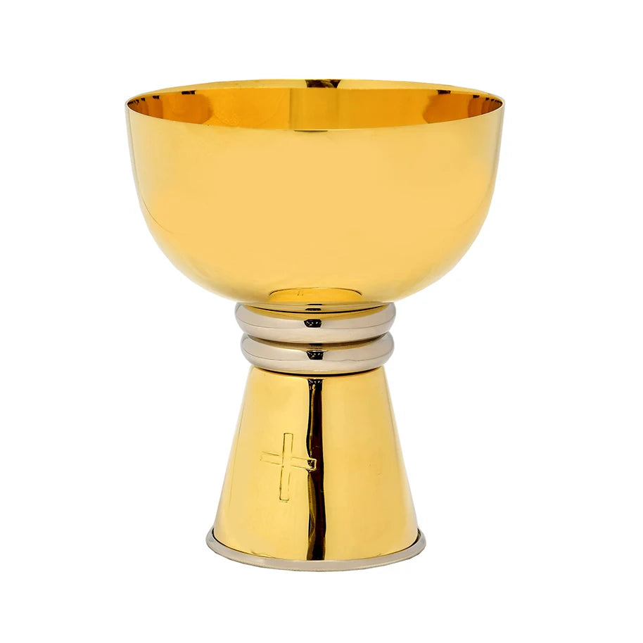 Catholic Chalice with Hand Carved Cross | Two-Tone Gold & Silver Finish – DOUBLE VEE EXPORTS