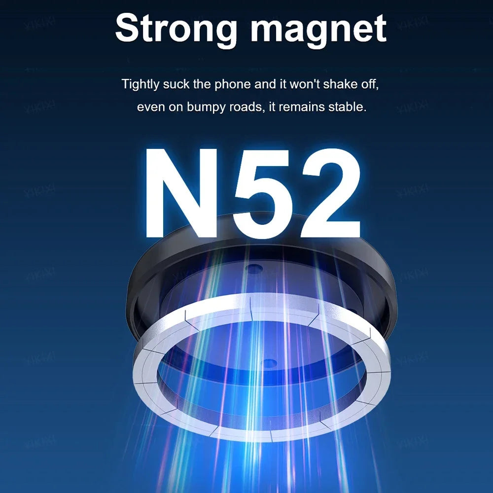 Electric Vacuum Suction Car Phone Holder 15W Wireless Charge 360° Rotation N52 Strong Magnetic Bracket for iPhone 12-16 Pro Max