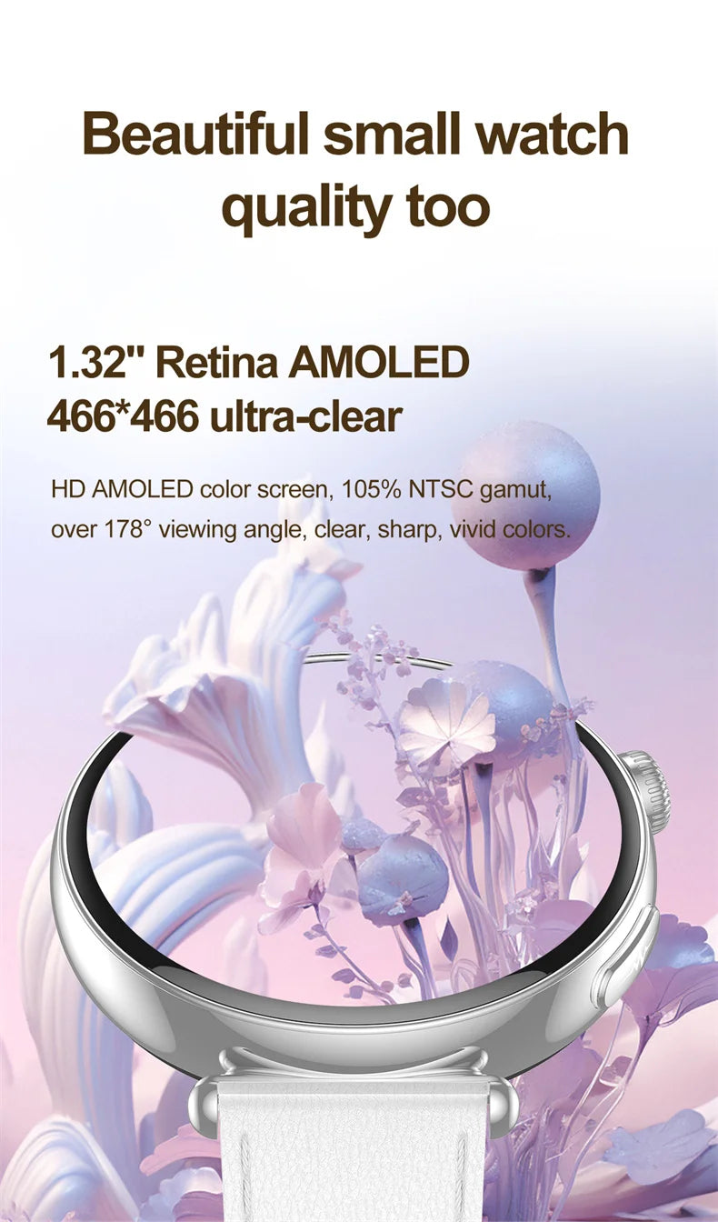 ECG Smart Watch Women 1.32inch AMOLED Screen Sport Watch Blood Pressure Micro physical examination AI dial SmartWatch For Women