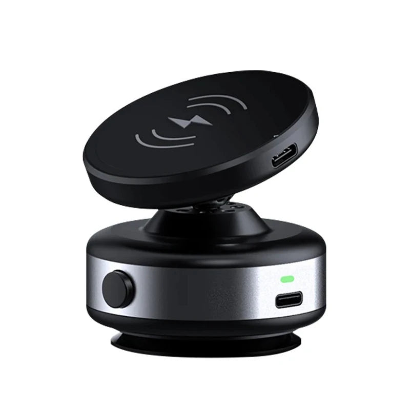 Electric Vacuum Suction Car Phone Holder 15W Wireless Charge 360° Rotation N52 Strong Magnetic Bracket for iPhone 12-16 Pro Max