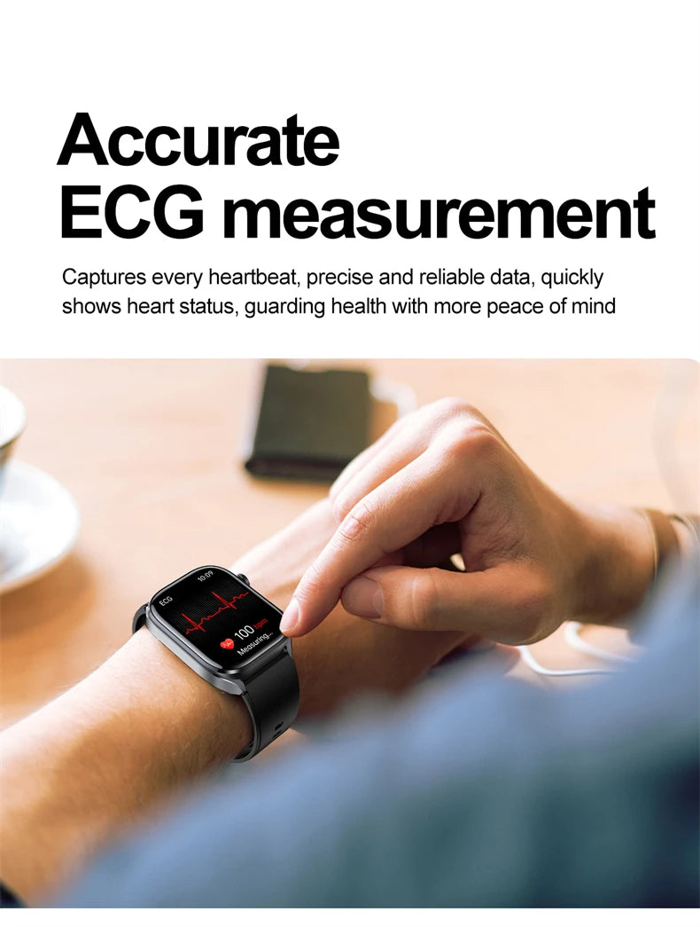 2026 New AI-GPT Health Diagosis Smart Watch Men ECG Blood Pressure Blood Oxygen Lipid Uric Acid Health Analysis Smart Bracelet