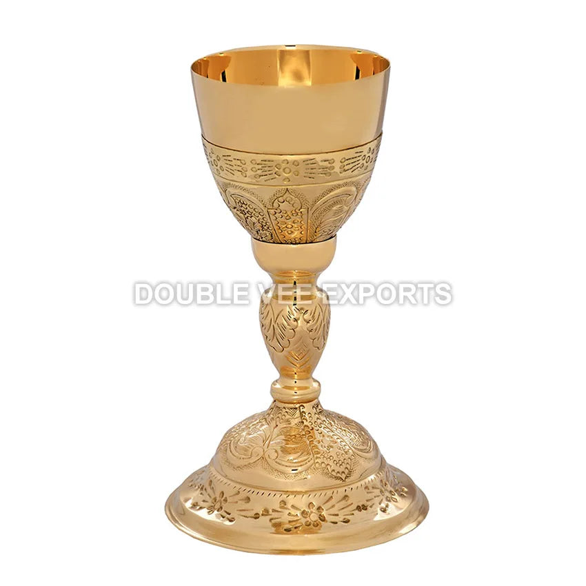 Hand Carved Brass Chalice | Ornate Gold Finish Communion Cup – DOUBLE VEE EXPORTS