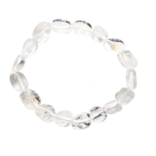 Crystal bracelet Clear Crystal quartz Tumbled Bracelet Beads 8mm Stone Crystal Gemstone Fashion Jewelry Men and