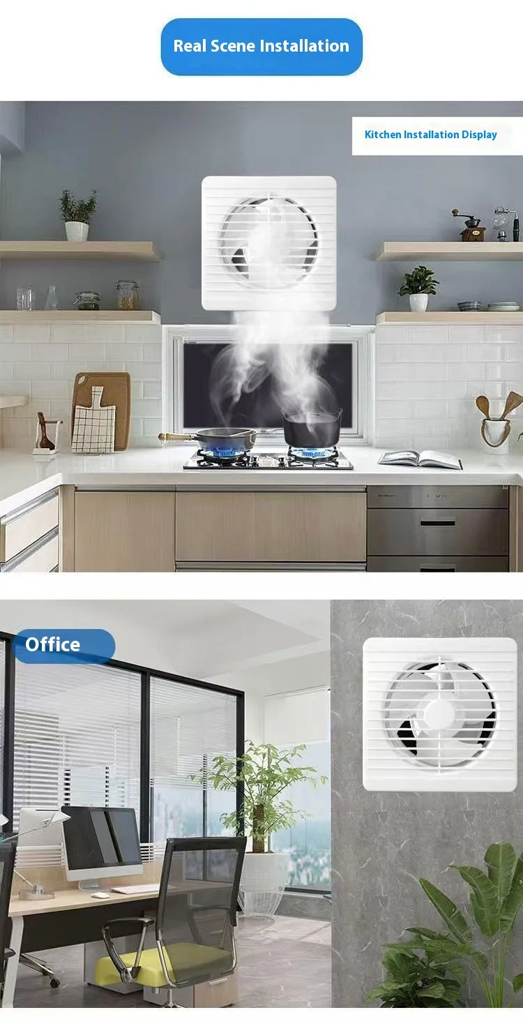 220V White Wall Mounted Exhaust Fan 4 6 8 Inch Toilet Bathroom Kitchen