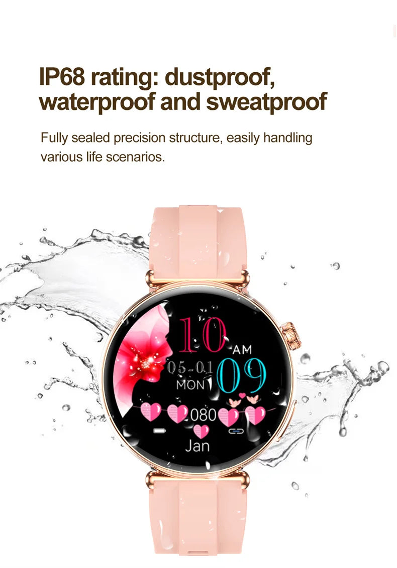 ECG Smart Watch Women 1.32inch AMOLED Screen Sport Watch Blood Pressure Micro physical examination AI dial SmartWatch For Women