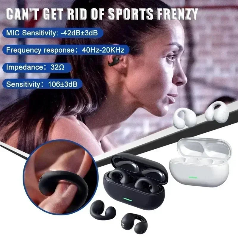 T75 Bone Conduction Wireless Earphones Bluetooth 5 1 HiFi Waterproof TWS Headset
