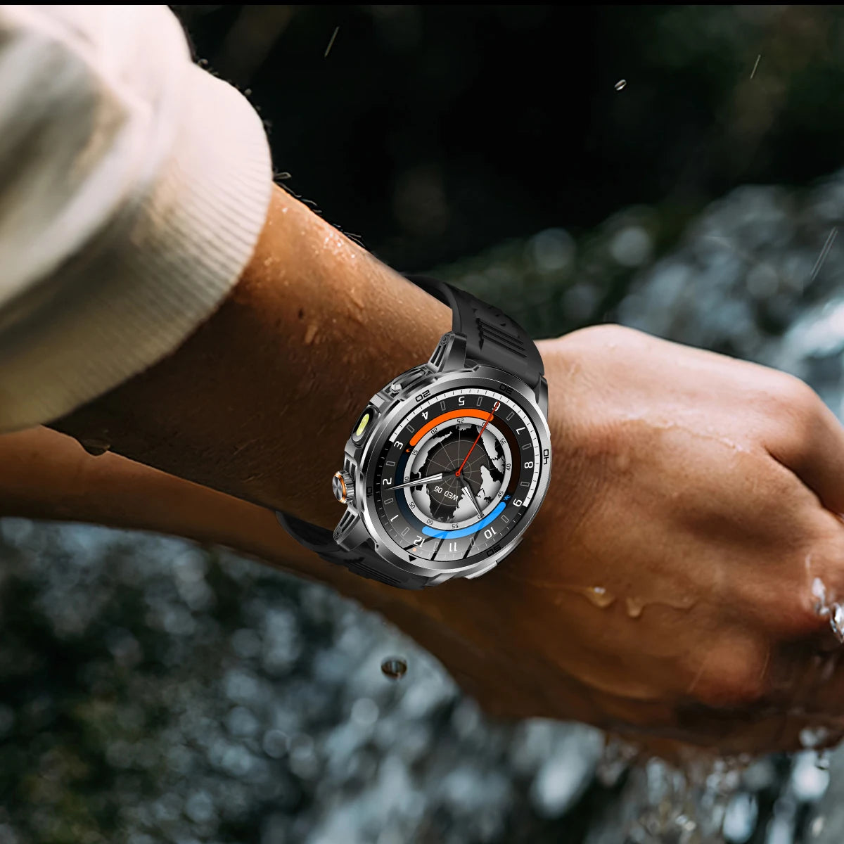 2026 New Outdoor Military Smart Watch For Men 1.85" AMOLED 1000mAh Battery IP69K Swim Flashlight Heart Rate Wireless Call Watchs
