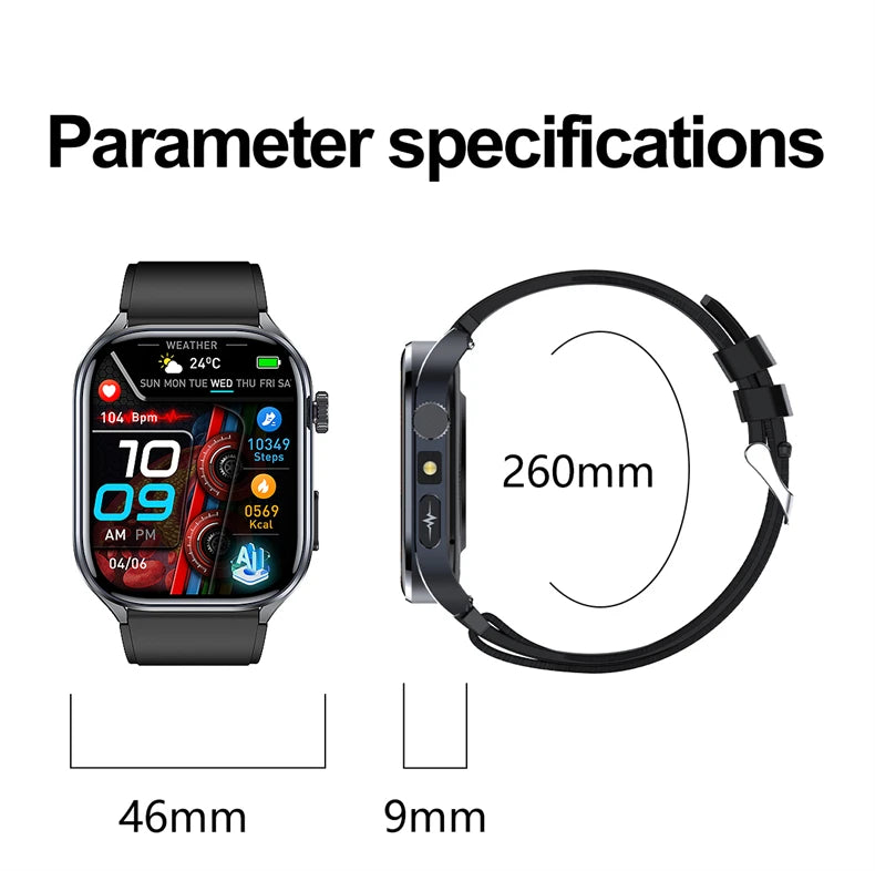 2026 New AI-GPT Health Diagosis Smart Watch Men ECG Blood Pressure Blood Oxygen Lipid Uric Acid Health Analysis Smart Bracelet