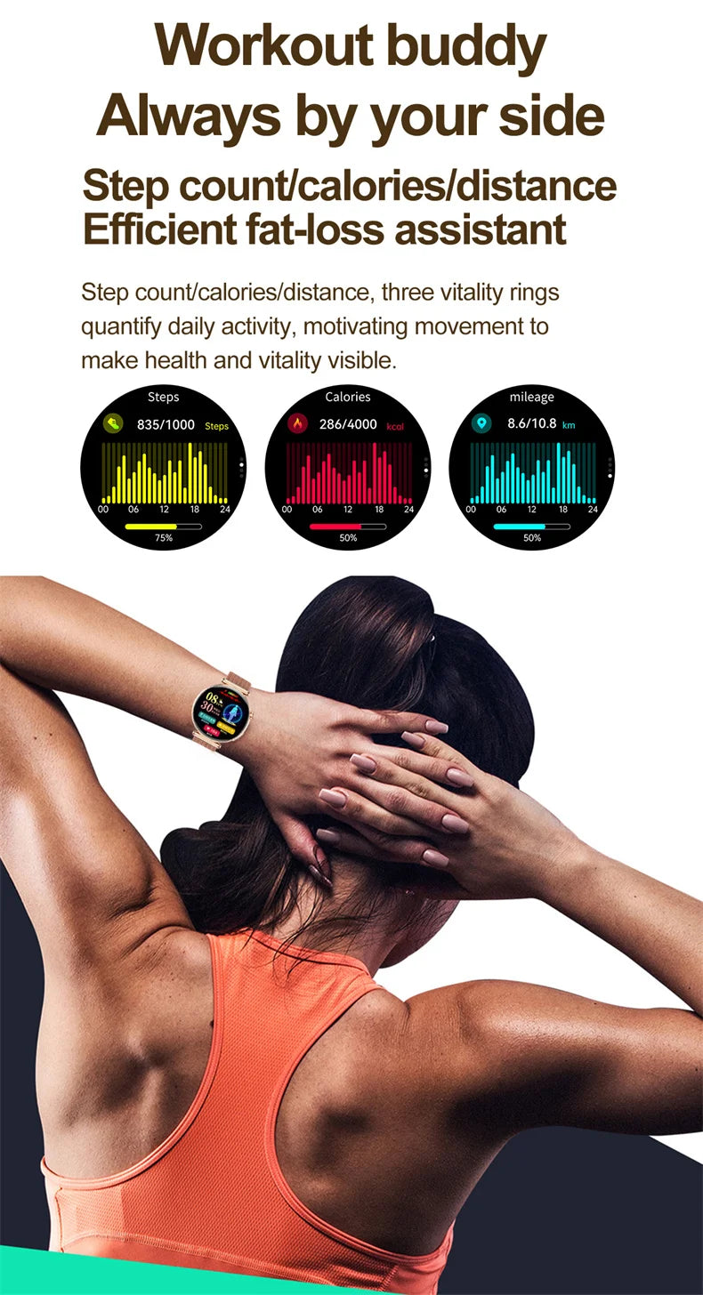 ECG Smart Watch Women 1.32inch AMOLED Screen Sport Watch Blood Pressure Micro physical examination AI dial SmartWatch For Women