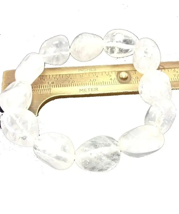 Crystal bracelet Clear Crystal quartz Tumbled Bracelet Beads 8mm Stone Crystal Gemstone Fashion Jewelry Men and