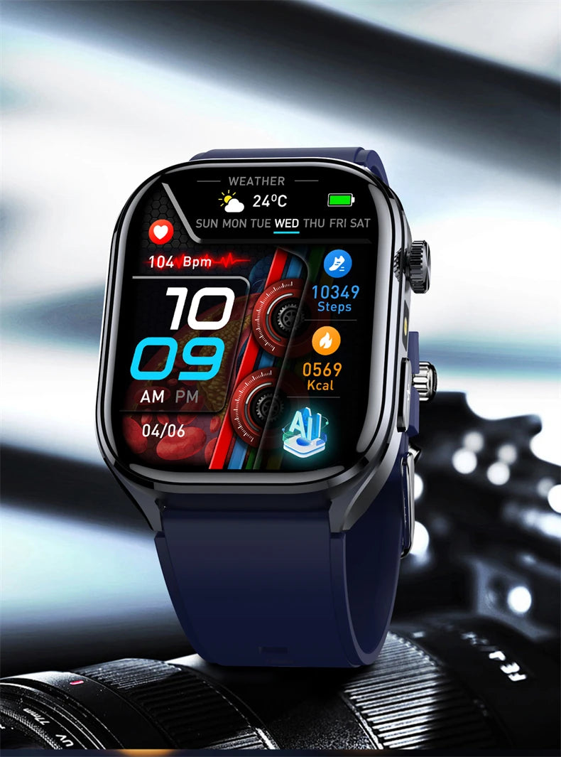 2026 New AI-GPT Health Diagosis Smart Watch Men ECG Blood Pressure Blood Oxygen Lipid Uric Acid Health Analysis Smart Bracelet