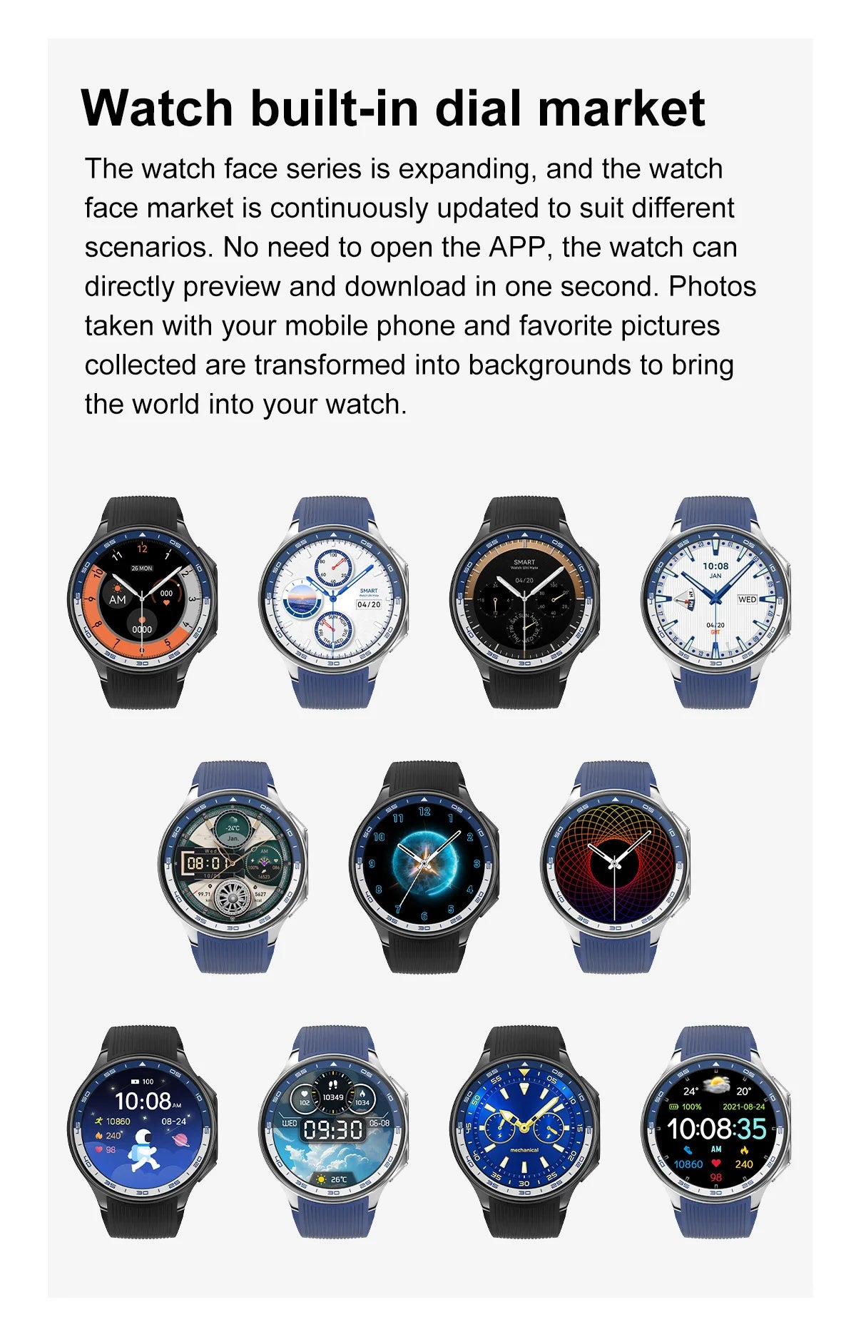 2025 New Smart Watch Bluetooth Call Watch Sleep Heart Rate Detection Smart Watches Blood Oxygen Monitor Activity Tracker Compass