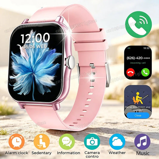 2026 New Smart Watch 2.01” Inch HD Screen Bluetooth Talk Pedometer IP68 Waterproof 123 Sport Modes Man Woman Watch Gift Pk HW12