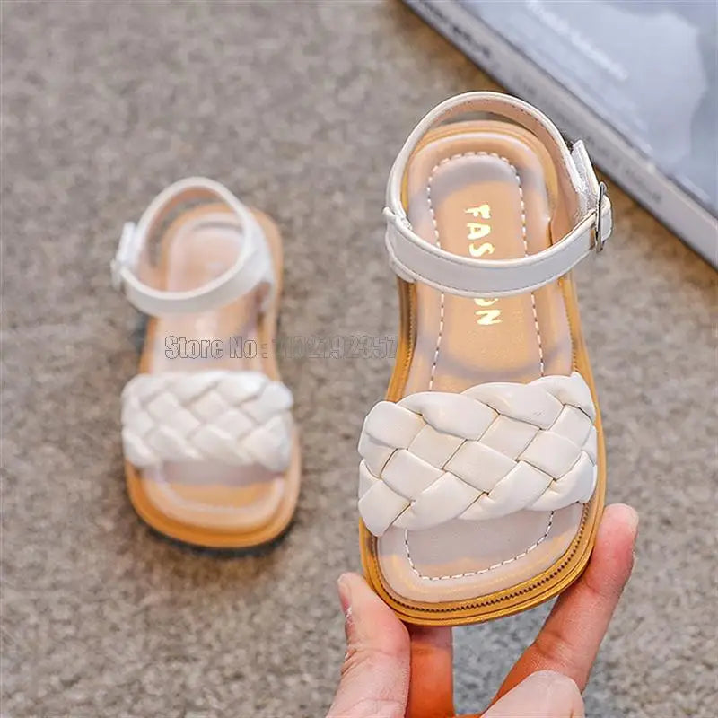 Girls Summer Flat Sandals — Breathable, Soft Sole, Beach & Party Shoes