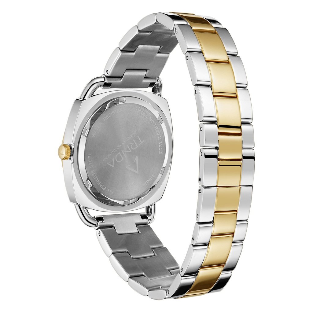 Trnda Women's Stainless Steel Watch, Silver-Gold Band | Trn-35.8