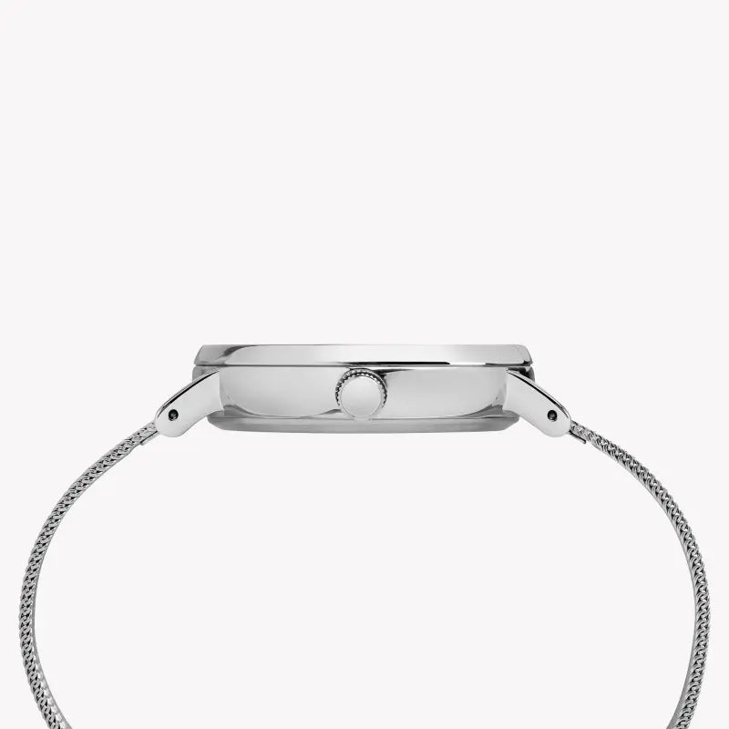 Timex Women's Silver Stainless Steel Watch, White Dial | Tw2r26600