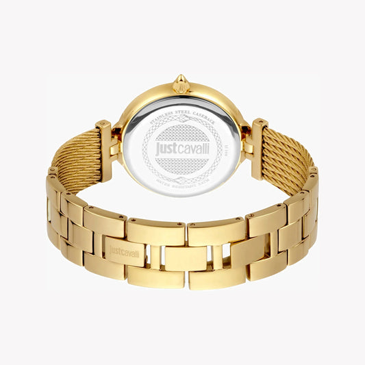 Just Cavalli Women's Gold Watch, Green Mother Of Pearls Dial | Jc1l169m0035