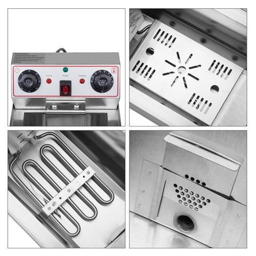 CrispMaster Pro — 12.5QT Stainless Steel Deep Fryer with Drain Faucet