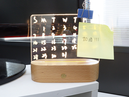 Wood Table Lamp With Message Board Night Light For Girls Bedroom Decor USB