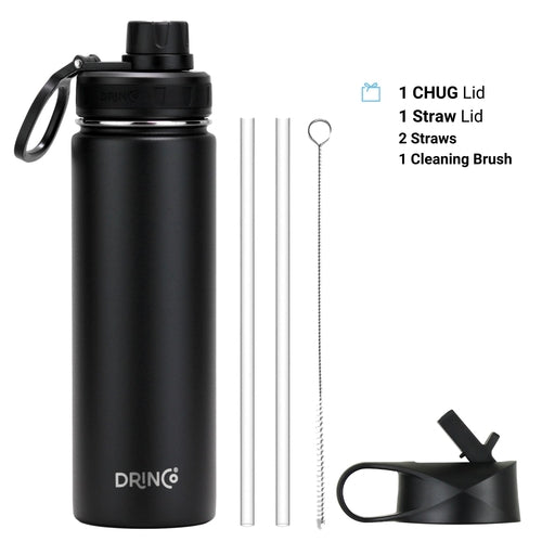 Drinco 22oz Stainless Steel Sport Water Bottle Black