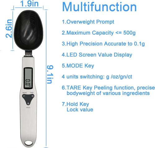 Kitchen Digital Measuring Spoon And Food Scale With LCD Display