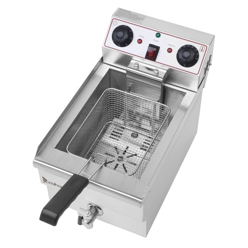 CrispMaster Pro — 12.5QT Stainless Steel Deep Fryer with Drain Faucet