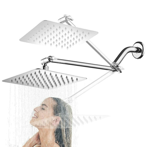 Stainless Steel Rain Shower Head — Polished Chrome, 8/10/12 Inch